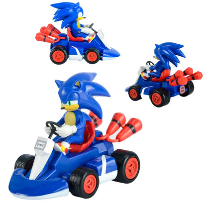 Anime Sonic the Hedgehog Pull Back Car Toy — Cartoon Figure Model, Kids Gift, Party & Home Decoration