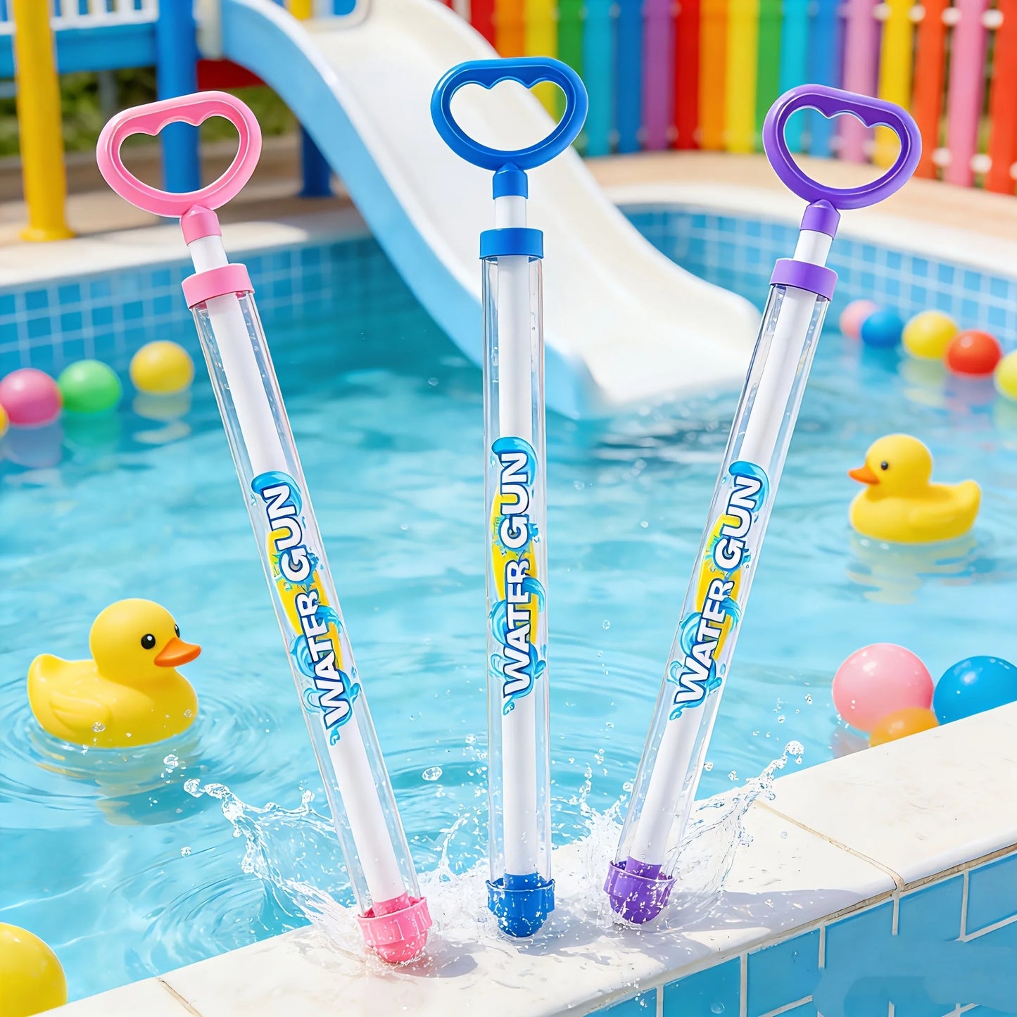 Pull-Back Water Spray Gun - 1/3/6-Piece Outdoor Water Toys for Kids, Pool, Lawn & Summer Splash Games
