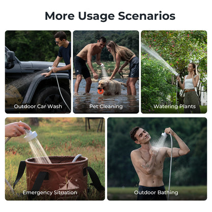 FLEXTAIL Portable Outdoor Camping Shower - Electric Shower Pump, IPX7 Waterproof for Outdoor, Car Washing, Dishwashing, and Pet Use