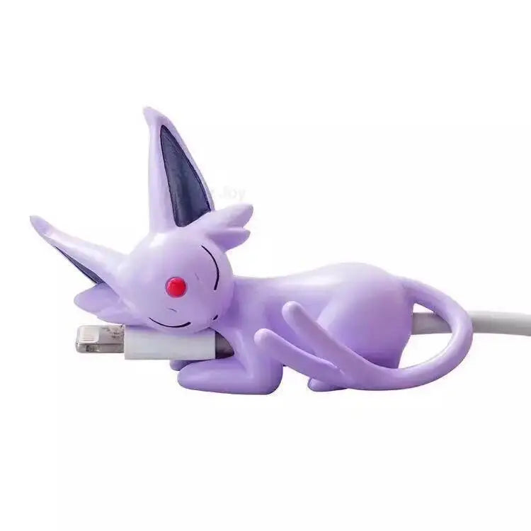 Anime Pokémon USB Cable Bite Case – Pikachu & Eevee Figure Toy Cosplay Prop Gift