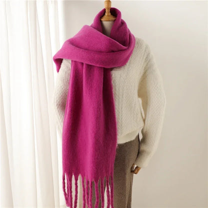 Women’s Winter Cashmere Scarf – Thick Soft Pashmina Shawl with Tassels, Warm Blanket Wrap & Long Poncho Echarpe