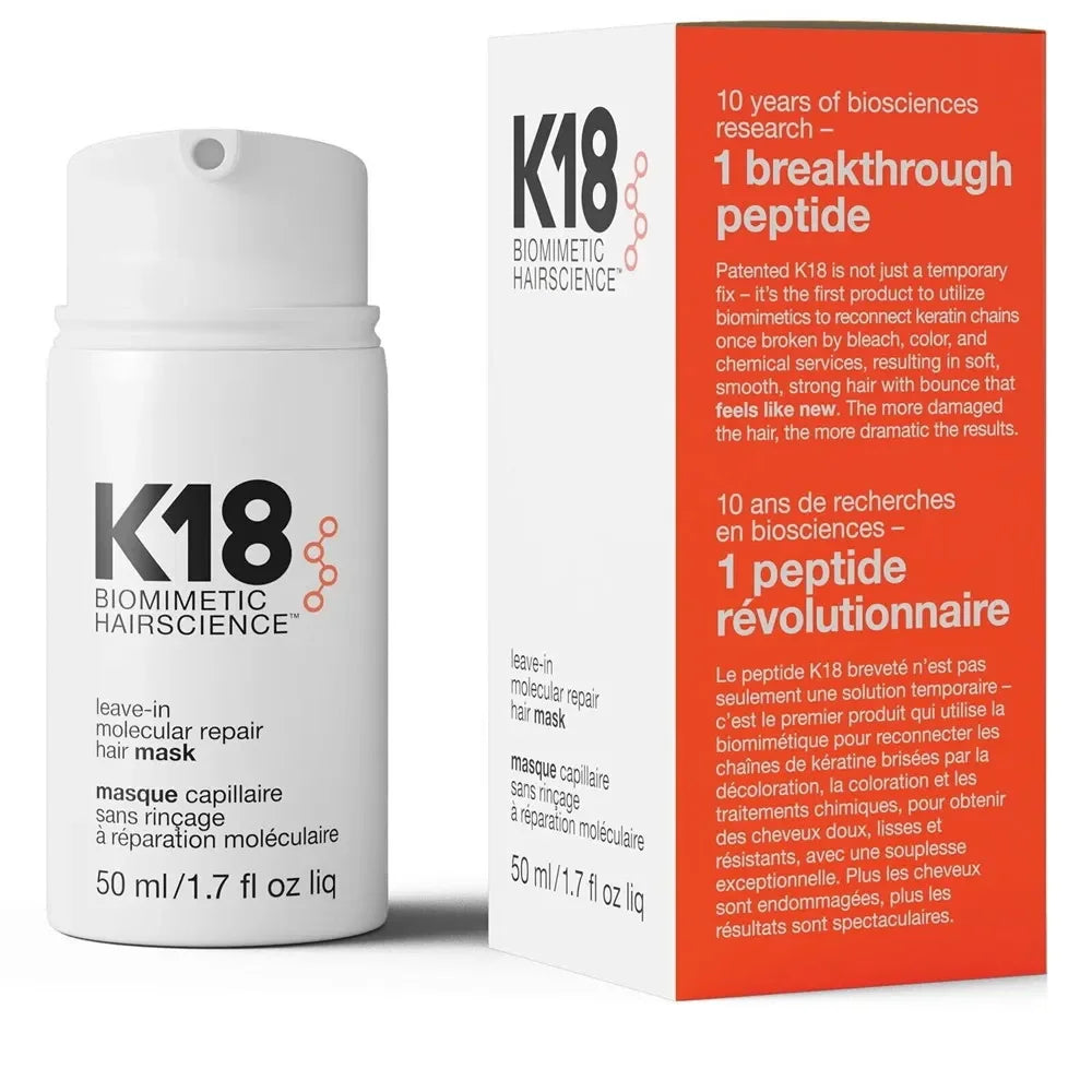 K18 Leave-In Molecular Hair Mask – Deep Keratin Repair Treatment for Softening & Restoring Damaged Hair (1/5 pcs)