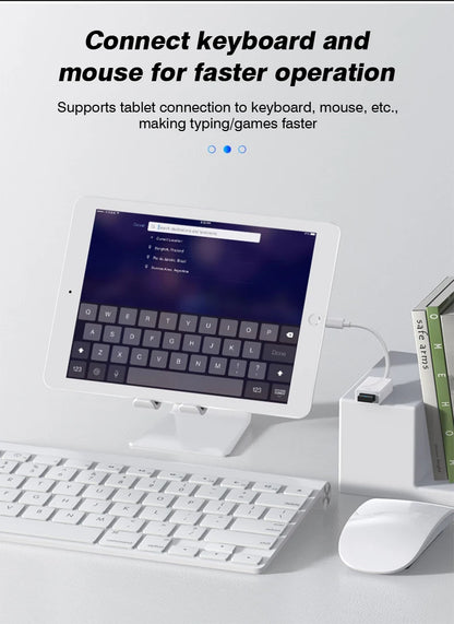 8-Pin to USB 3.0 OTG Adapter Cable – For iPhone 14/13/12/11/XR/XS/8/7 & iPad iOS 13+, Supports Mouse, Camera & Card Reader