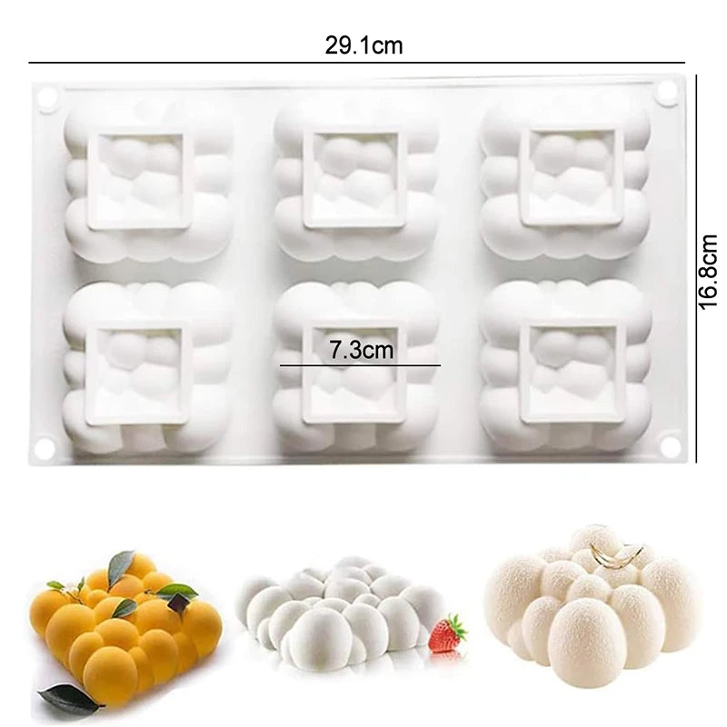 3D Silicone Pastry Mold — French Dessert, Mousse & Cake Baking Pan for Chocolate, Candles, Soap, Fondant, DIY Cake Decoration Tools