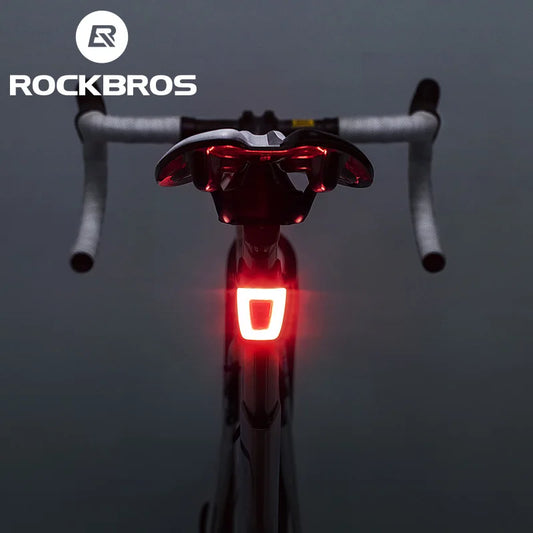 ROCKBROS Waterproof USB Rechargeable Bike Helmet Taillight – LED Cycling Rear Safety Light for Night Riding Bicycle Accessory Lantern