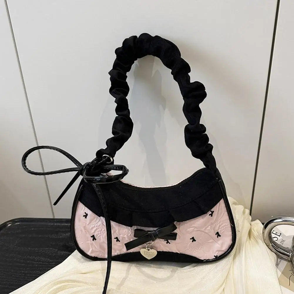Grid Mini Handbag - Adjustable Strap Handheld Crossbody Commuter Underarm Shoulder Bag