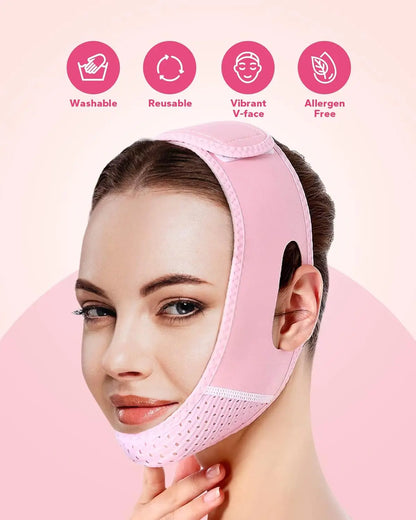 Reusable V-Line Face Strap – Double Chin Reducer, Chin Up Patch, V-Shaped Mask for Sagging Skin