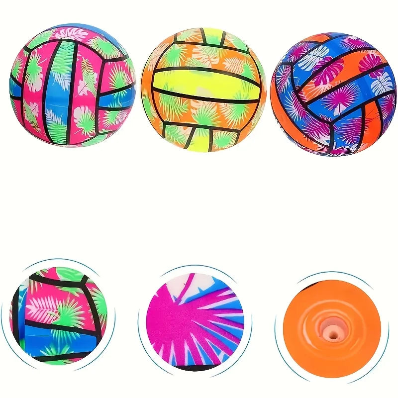 Inflatable Beach Volleyballs – 1/2/4PCS Tropical Leaf PVC Pool Toy for Summer Outdoor Sports