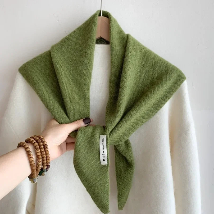 Women’s Wool Triangle Scarf – Multi-Functional Knitted Headscarf