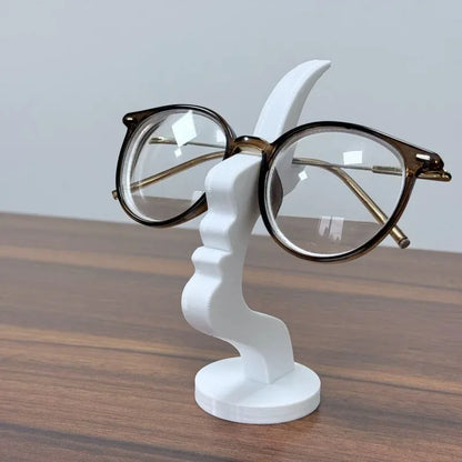 Minimalist 3D-Printed Face Eyeglass Holder – Modern Line Art Glasses Stand for Desk and Home Décor