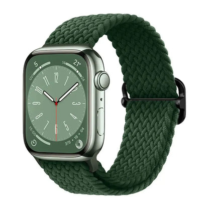 Braided Solo Loop Apple Watch Ultra Band – Elastic Nylon Adjustable Sport Bracelet Strap for iWatch SE, Series 3–9 (38mm–49mm)