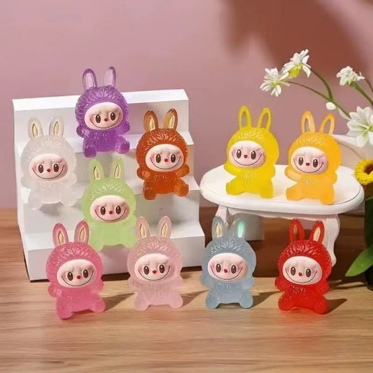Luminous 3D Labubu DIY Blind Box Cute Cartoon Anime Doll Creative Ornament Birthday Gift for Kids