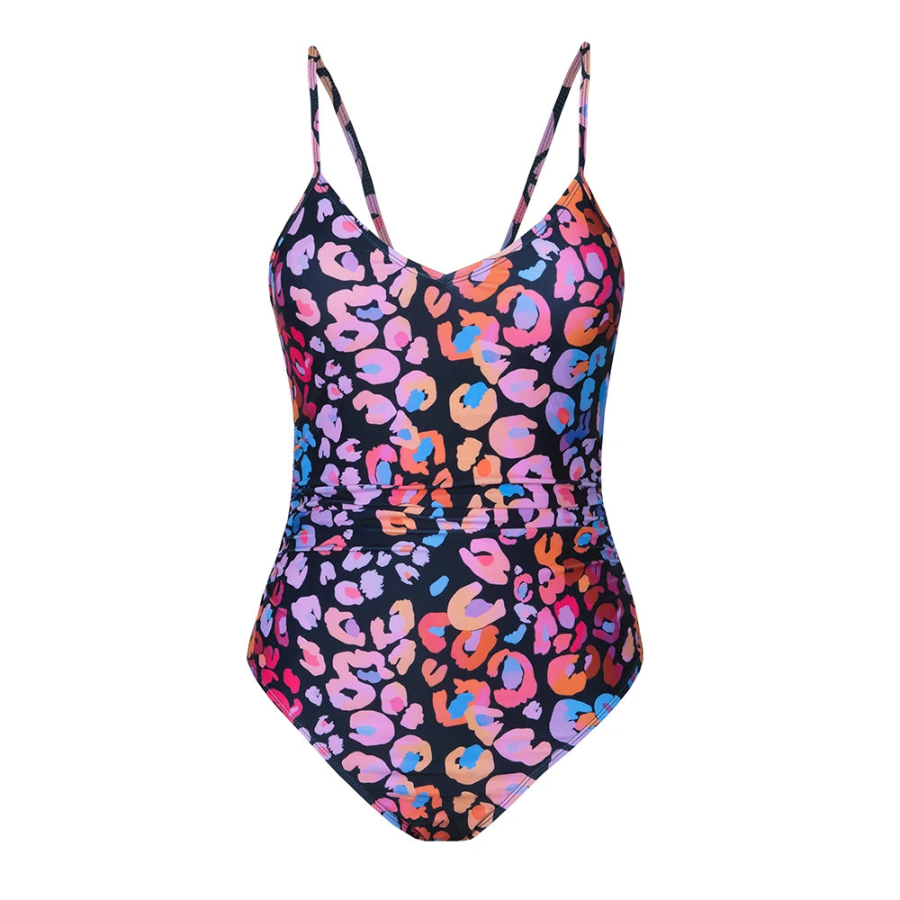 CUPSHE Leopard Print O-Ring One-Piece Swimsuit for Women – Sexy V-Neck Backless Monokini Swimwear 2023 Beach Bathing Suit