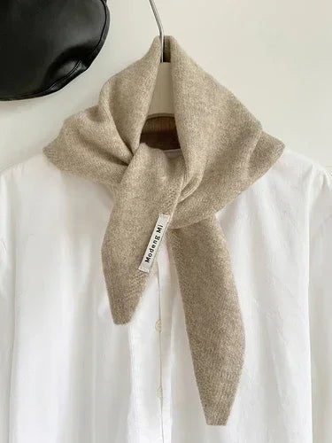 British Korean Style Wool Knitted Triangular Scarf – Multi-Functional Headscarf, Warm Knit Scarf for Women