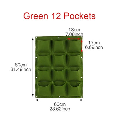Wall Hanging Planting Bag – Multi-Pocket Vertical Garden Planter for Vegetables, Flowers, and Bonsai