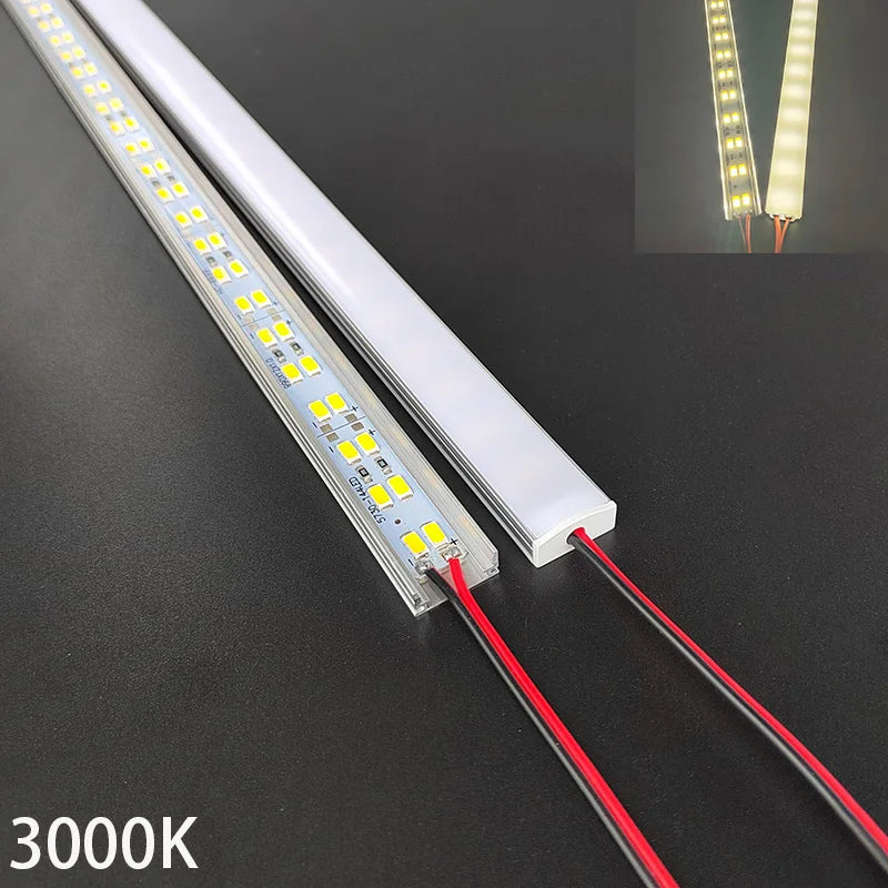 72LED Super Bright Light Bar - 50cm DC12V Aluminum Strip Lamp for Kitchen & Shelf Lighting