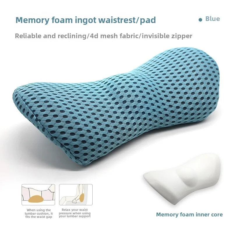 Breathable Memory Foam Cushion – Car Seat, Waist & Lumbar Support Pillow, Bed & Sleeping Interior Accessories