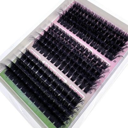New 15 Rows DIY 5D Fluffy Lash Clusters – 60D–200D Wispy Thick Individual Eyelash Extensions 10–20mm Volume Lash Kit for Salon-Style Look
