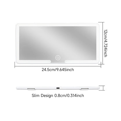LED HD Makeup Mirror for Car – Rechargeable Sun Visor Plate with Fill Light, Universal Thin Vanity Mirror for Girls & Women