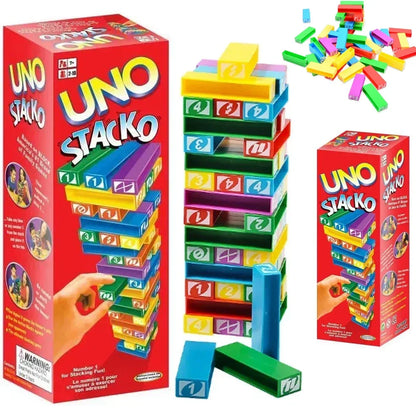 Stacko UNO Card Game – Family Board Game, Party & Educational Puzzle Toy, Birthday Gift