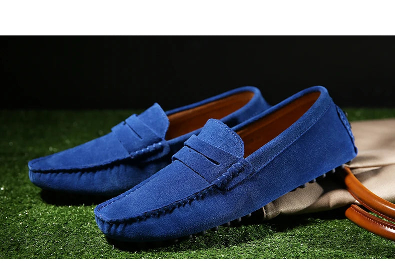 Men's High-Quality Leather Loafers – Casual Moccasins Slip-On Flats, Fashion Driving Shoes, Size 38-49