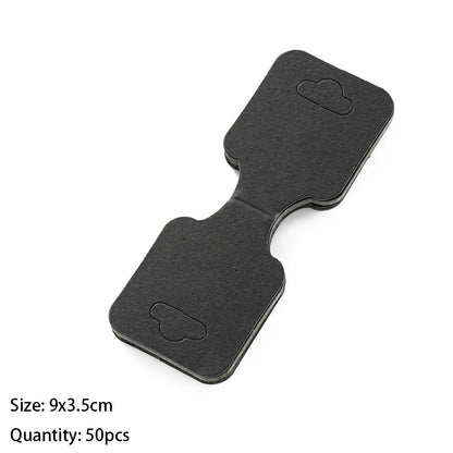 50PCS Blank Jewelry Display Cards — Foldable Adhesive Price Tag Holders for Necklaces & Bracelets, Small Business Packaging Supplies