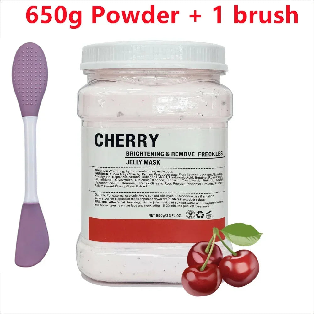 650g Chamomile Hyaluronic Acid Jelly Mask – Rose Moisturizing Facial Powder with Silicone Brush for Skin Elasticity