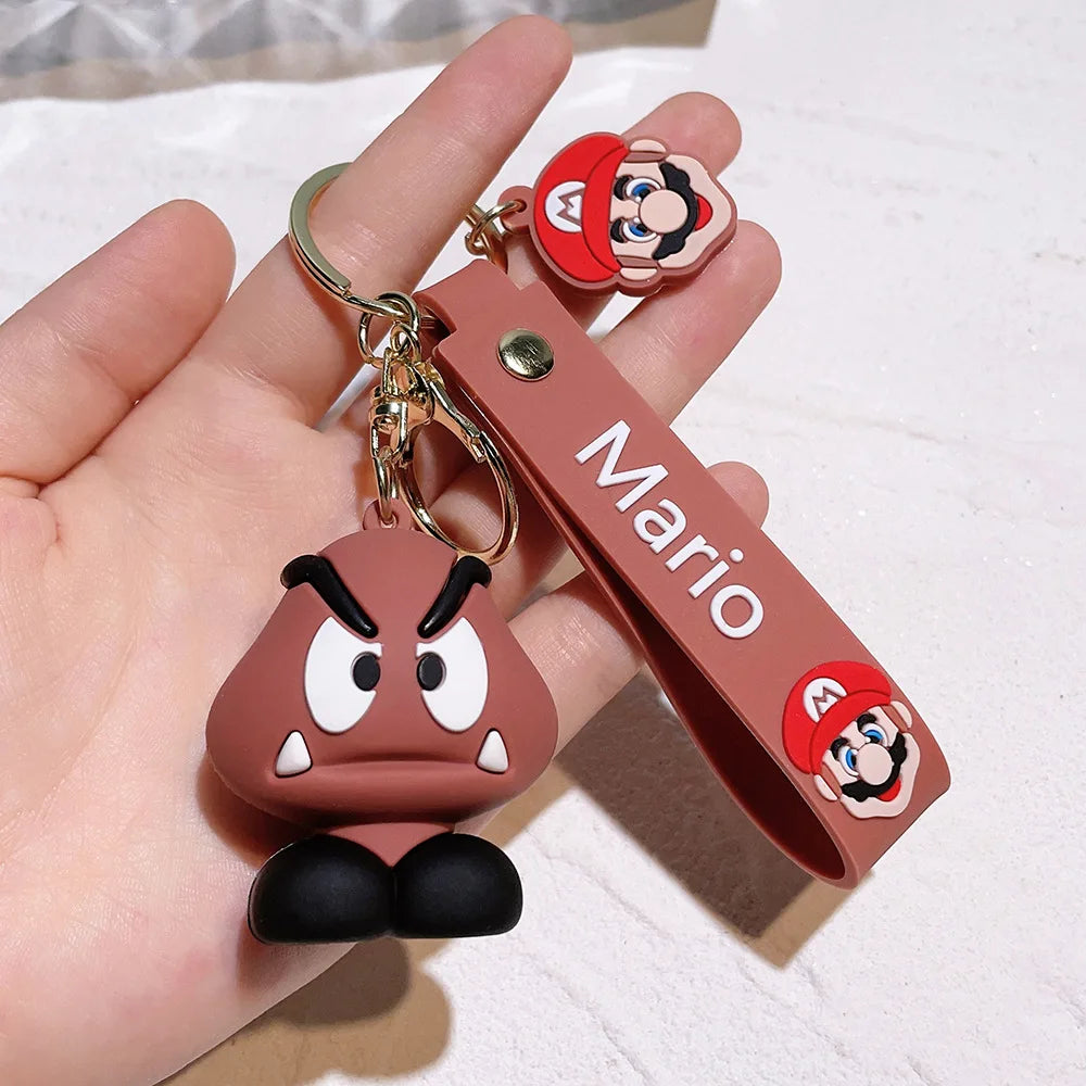 Super Mario Bros Keychain – 27 Cute Cartoon Character Action Figure Toy Doll Gift for Kids