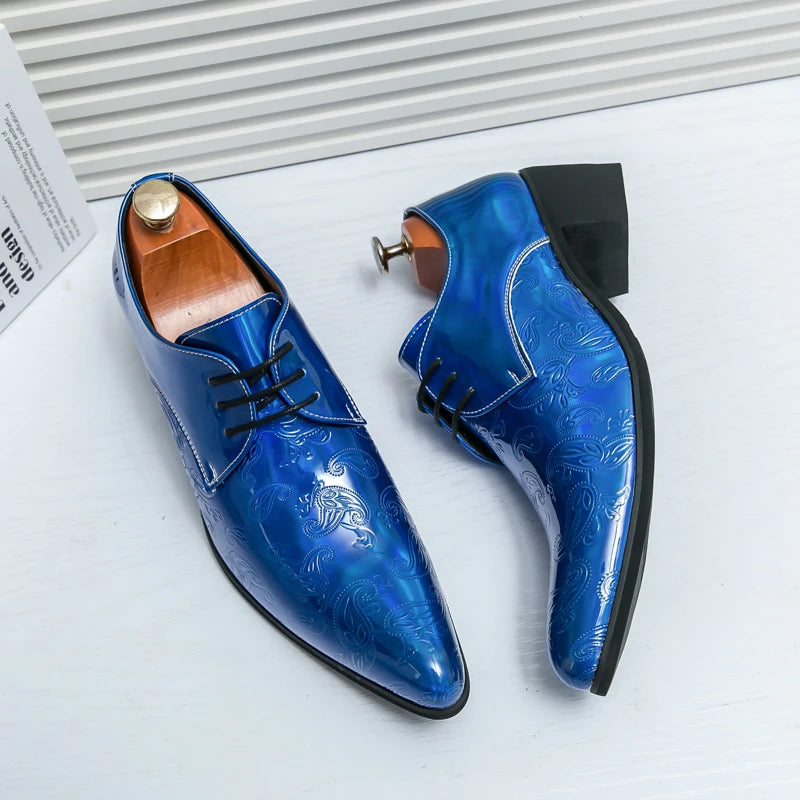 Men’s Gold Chelsea Dress Shoes - Pointed Toe Trendy Formal Party Shoes Size 38-46