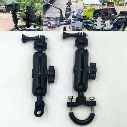 Motorcycle & Bicycle Handlebar Mirror Mount for GoPro 12/11/10/9/8 – Compatible with Insta360 X3/X4 & DJI Action Camera Accessories