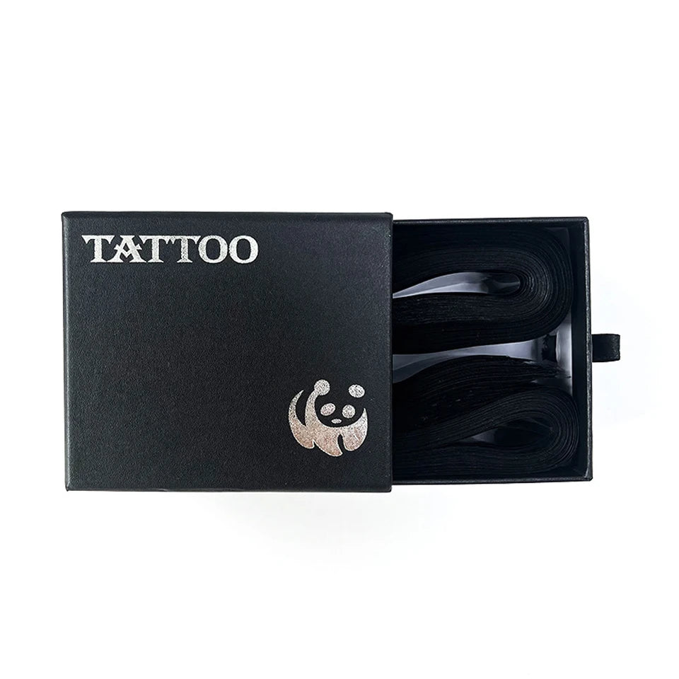 100PCS Disposable Tattoo Clip Cord Sleeve Bags - 5x80CM Plastic Covers for Tatu Machine Pen, Pink, Black & Blue