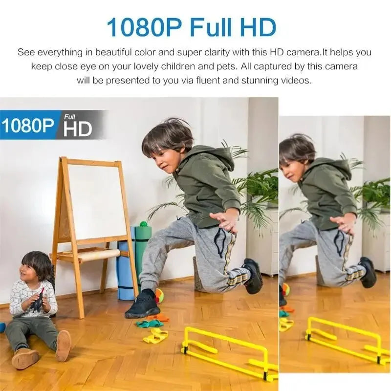 1080P HD Mini WiFi Camera – Wireless Night Vision, Remote Home Surveillance for Kids, Pets & Safety Monitoring