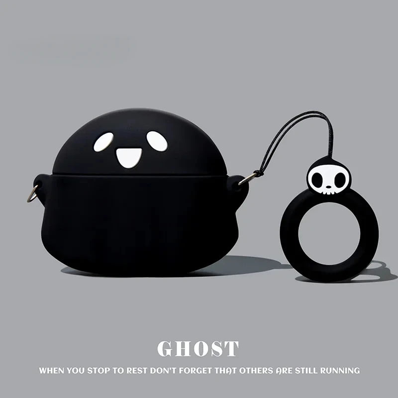 Cartoon Ghost Silicone Case for Anker Soundcore Liberty 4 NC Earbuds — Cute Soft Protective Cover