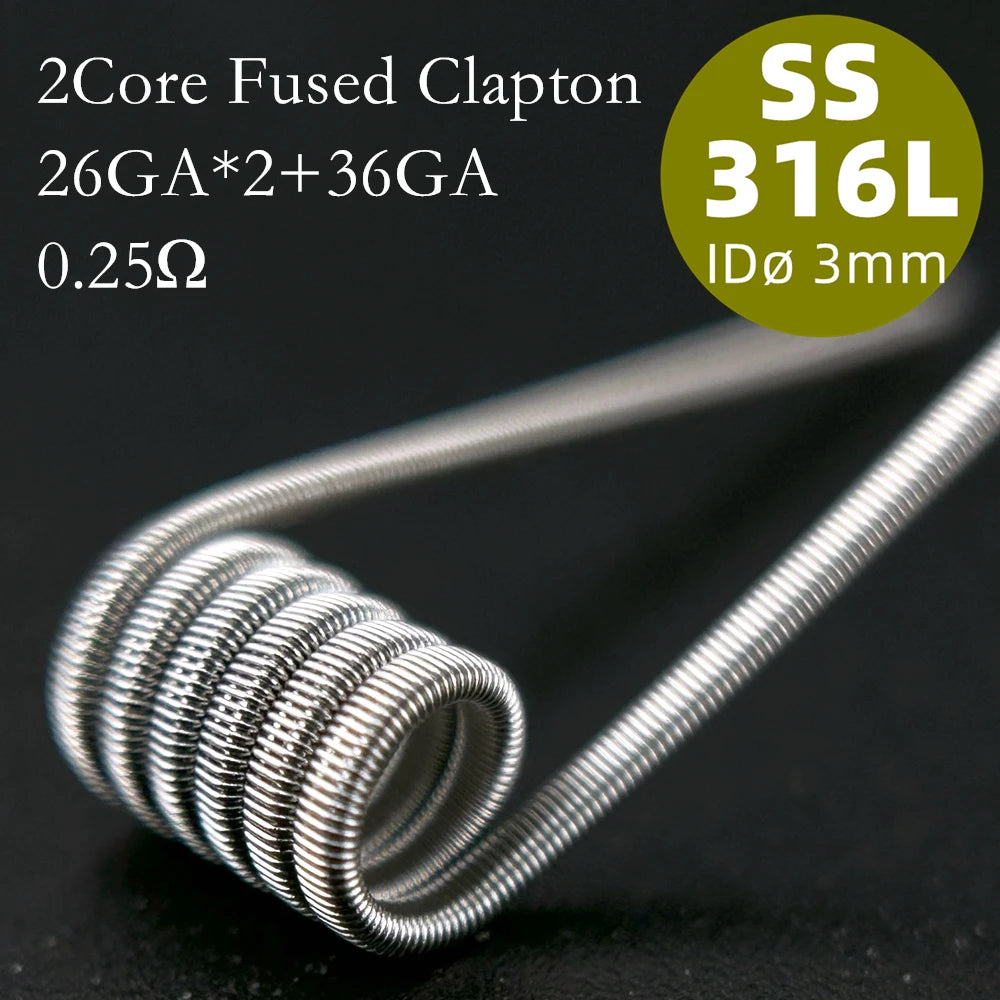 21-Pack PreMade 3mm Resistance Wire Coils — Jaw Clips, Springs, A1/SS316L/Ni80 for Vaping Builds
