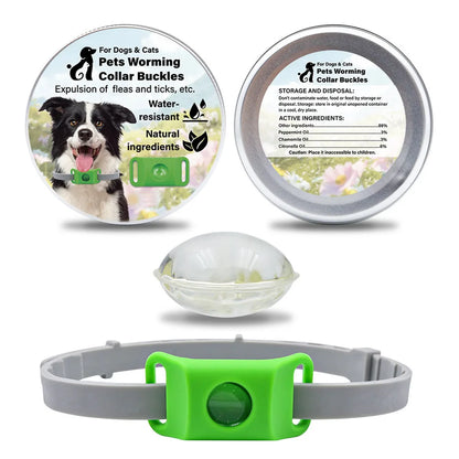 Natural Flea & Tick Repellent Pet Pendant Collar – One Size Fits All Anti-Flea Green Accessory for Dogs & Cats