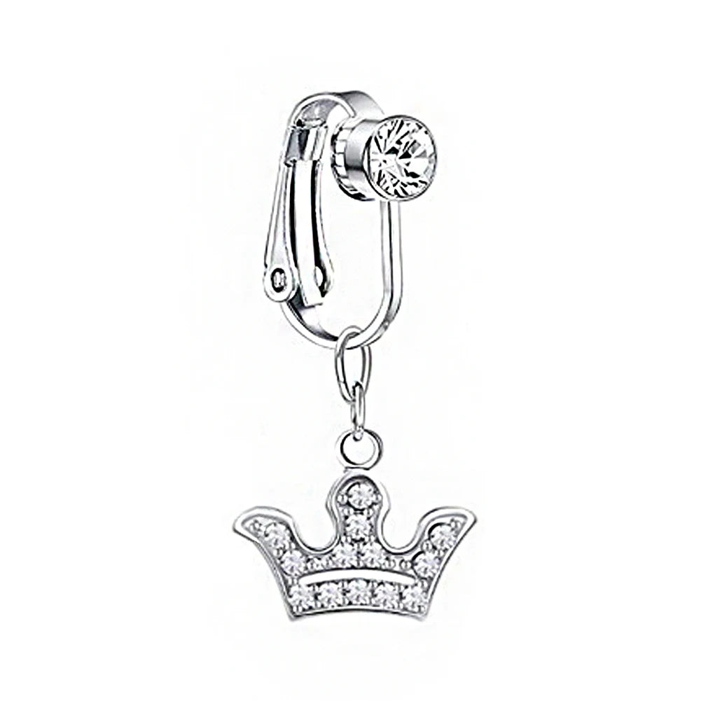 Faux Snake Belly Ring – Fake Clip-On Umbilical Navel Piercing, Belly Button & Cartilage Body Jewelry