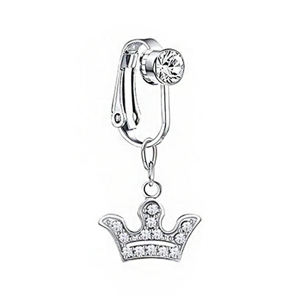Faux Snake Belly Ring – Fake Clip-On Umbilical Navel Piercing, Belly Button & Cartilage Body Jewelry
