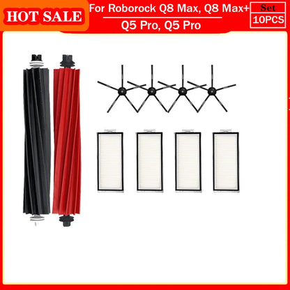 Roborock Q5 Pro & Q8 Max Replacement Parts – Main Brush, Side Brush, HEPA Filter, Mop & Dust Bag Accessories