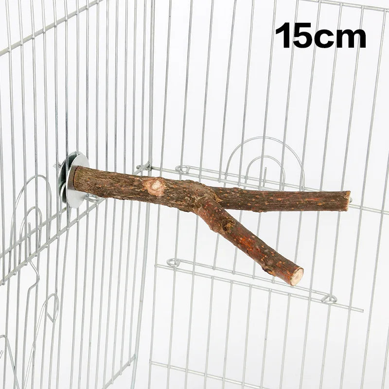1 Piece Bird Cage Wooden Perches: 15/20/30cm Stand Tree Branch Accessories - Enhance Your Bird's Habitat