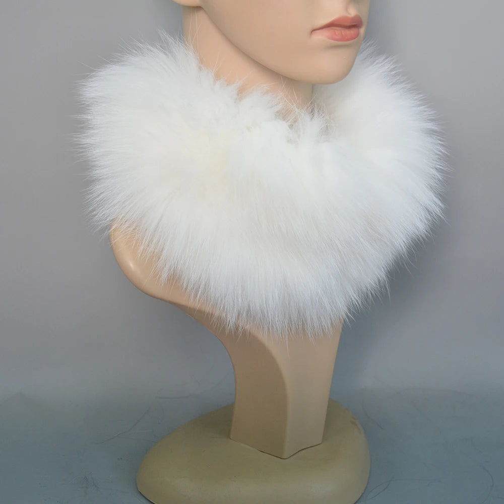 2025 Real Fox Fur Scarf and Headband – Luxury Winter Neck Warmer for Women, 100% Natural Fur, Elastic Ring Muffler