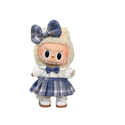 Mini Doll Clothes & Accessories – 15-17cm Labubu & 10cm Cotton Dolls, Sweet Strap Skirt with Leather Shoes