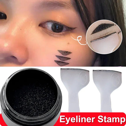 Waterproof Simple Eyeliner Stamp - Long-Lasting Double-Ended Lash Template with Ink, Black Eye Liner for Beginners