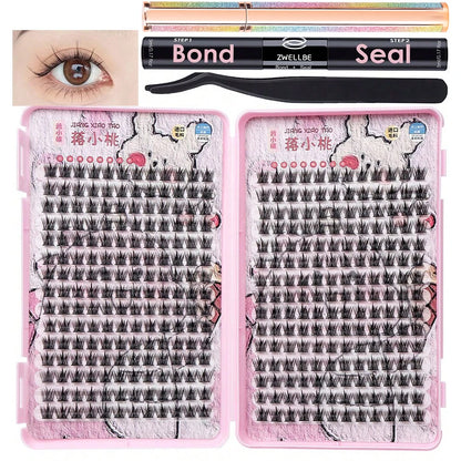 Lash Bond, Seal, and Remover Kit – Waterproof Cluster Eyelash Glue, Strong Hold, Fast Removal for DIY Extensions