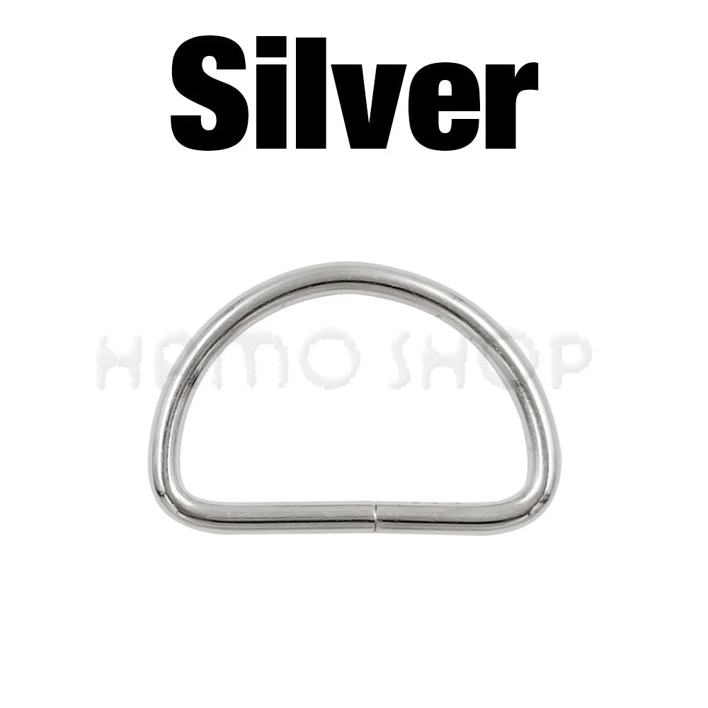 Metal D Ring Adjustable Buckle Set - Webbing Strap Clasps for Backpacks, Bags, Pet Collars, Chains & DIY Accessories