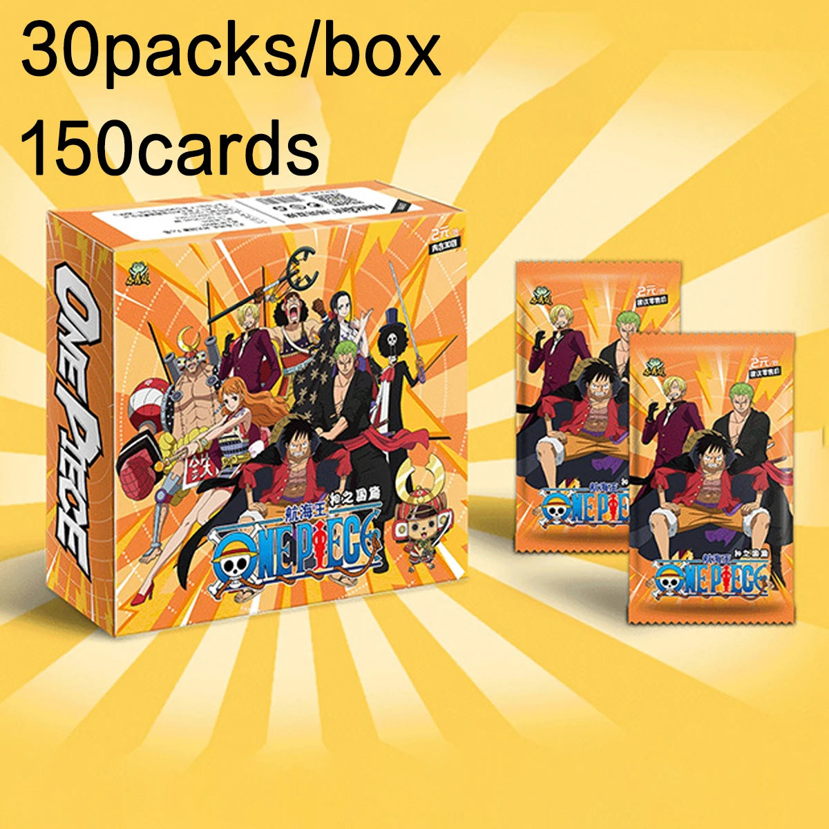 Bandai One Piece Anime Booster Box - Collectible Luffy, Zoro & Ace Trading Cards for Anime Fans and Card Collectors