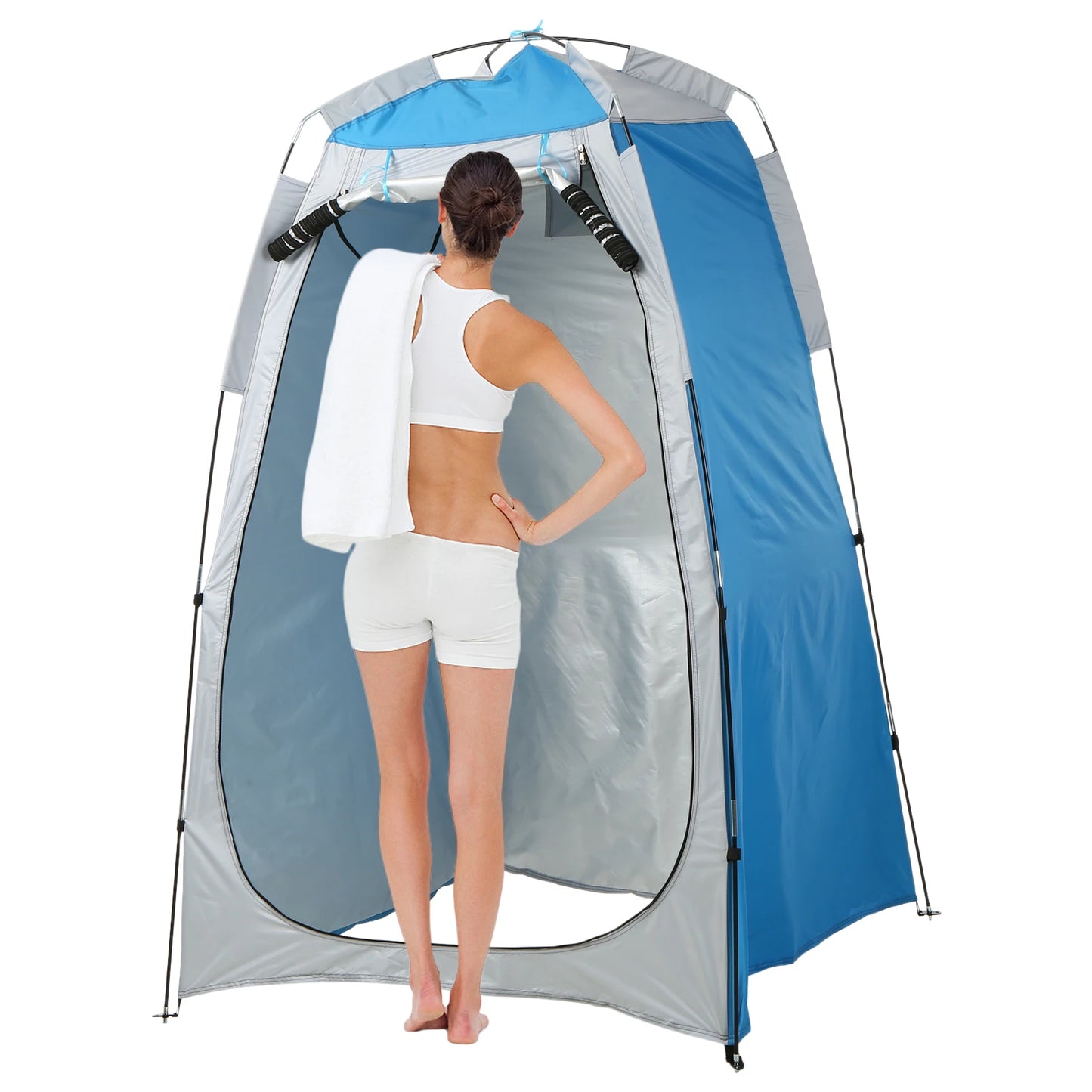 Portable Beach Shower Toilet Changing Tent – Privacy Shelter with Window, Sun & Rain Protection for Outdoor Camping Bathroom