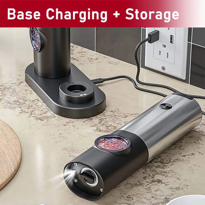 USB Rechargeable Electric Salt & Pepper Grinder – Adjustable Roughness for Freshly Ground Pepper and Spice Powder