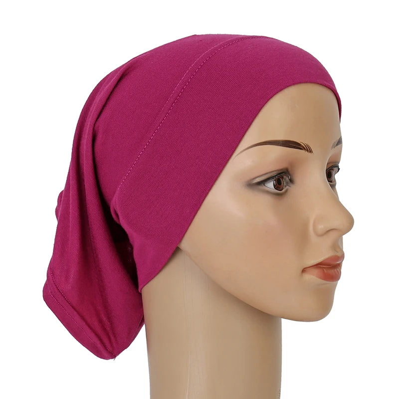 Cotton Modal Inner Hijab Undercap – Soft Stretch Muslim Turban, Islamic Underscarf Bonnet & Tube Cap for Women