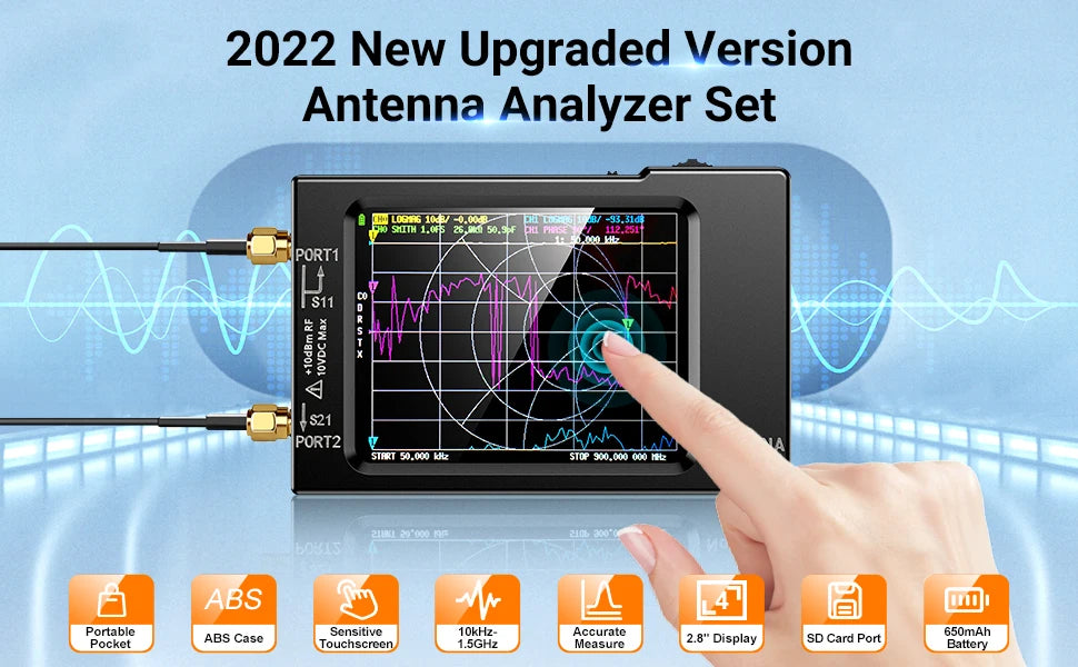 NanoVNA-H4 Vector Network Analyzer 10KHz-1.5GHz | 2.8/4" Display Antenna Tuner for MF HF VHF UHF | Spectrum Analyzer Nano VNA