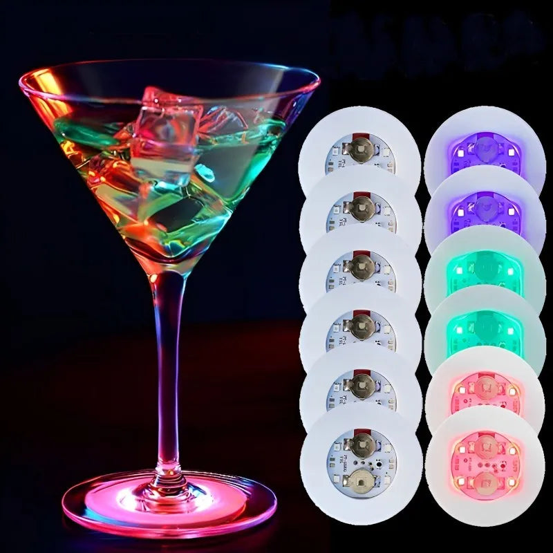 LED Coaster Lights - Illuminate Your Bar, KTV, Wedding, Party, and More with 5/10/30PCS Luminous Bottle Stickers Decoration